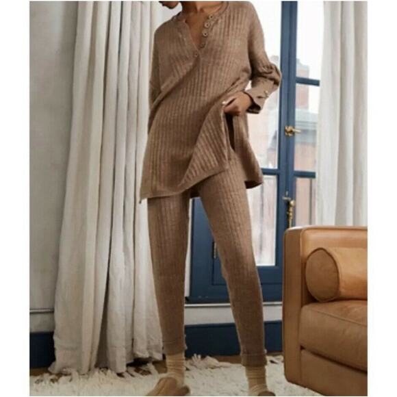 Free People Around the Clock Joggers Tan Army Pants Sz Small Brown Pullover - Picture 2 of 8